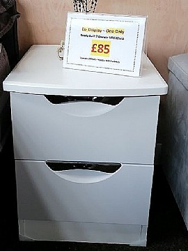 EX-DISPLAY 2 Drawer Bedside Unit �85